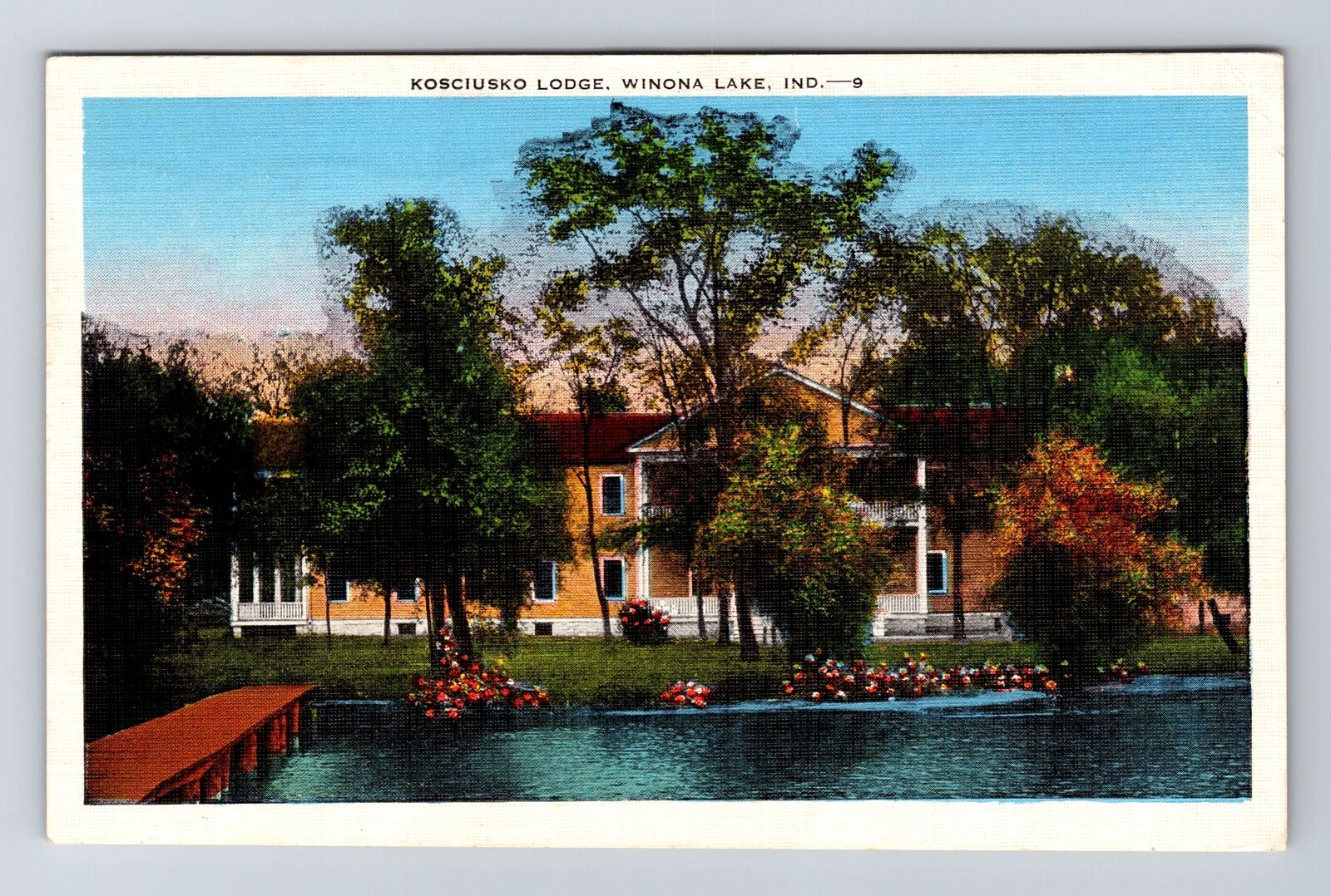 Winona Lake IN-Indiana, Kosciusko Lodge, Winona Lake, Vintage PC c1949 Postcard
