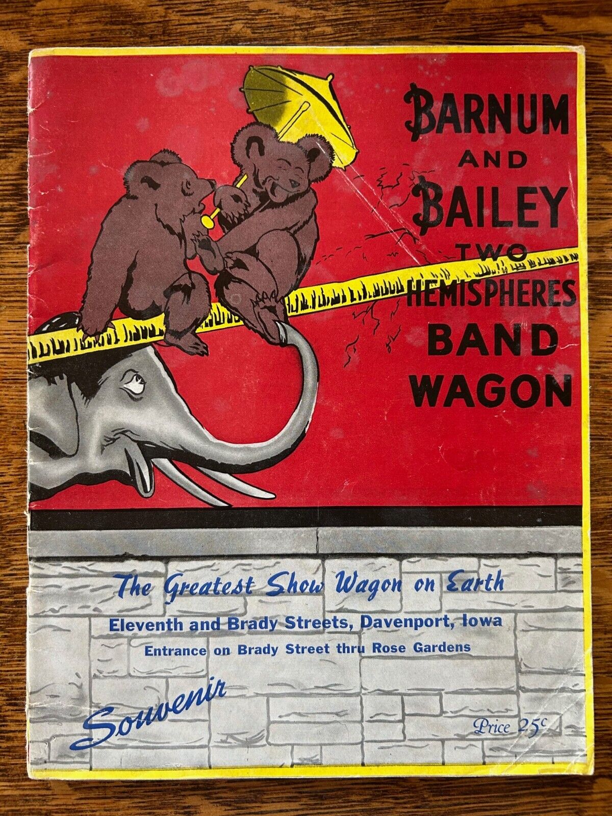 Vintage Barnum & Bailey Circus Hemisphere Band Wagon 1945