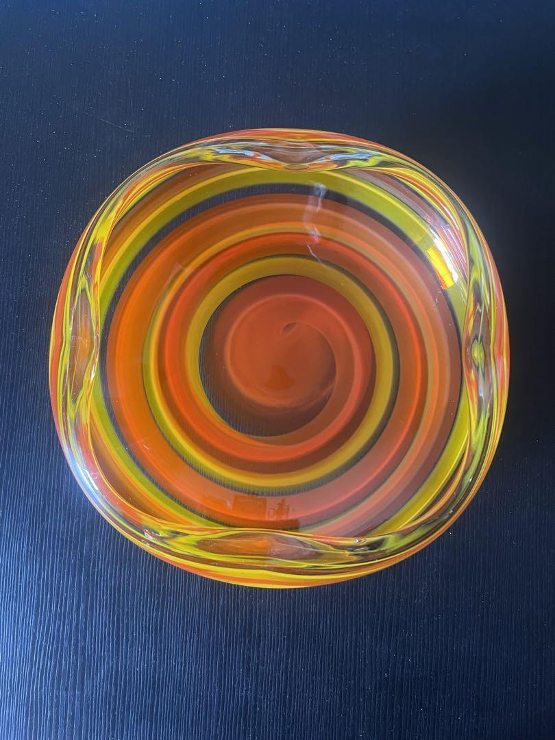 Antiques Valuable Multi-Glass Glass Ashtray Vase Retro Antique from japan 