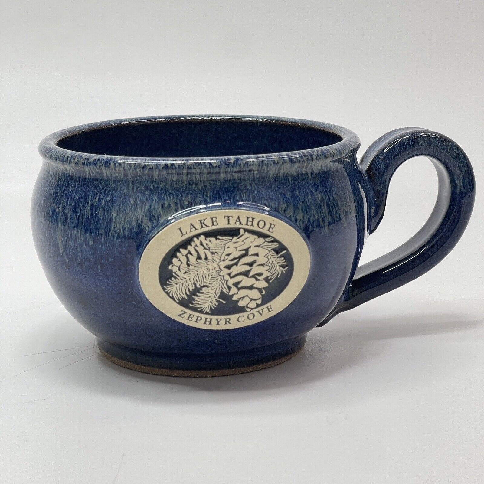 Sunset Hill Stoneware Pottery Mug, \'Lake Tahoe Zephy Cove\' Glazed Coffee Tea Mug
