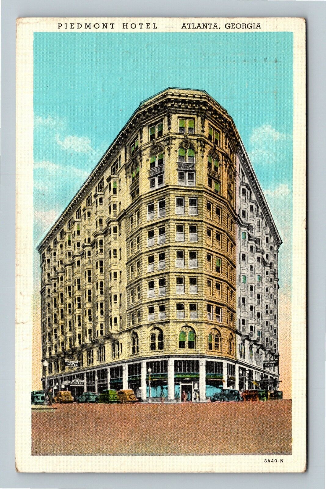 Atlanta GA, The Piedmont Hotel, Demolished 1965, Georgia c1941 Vintage Postcard