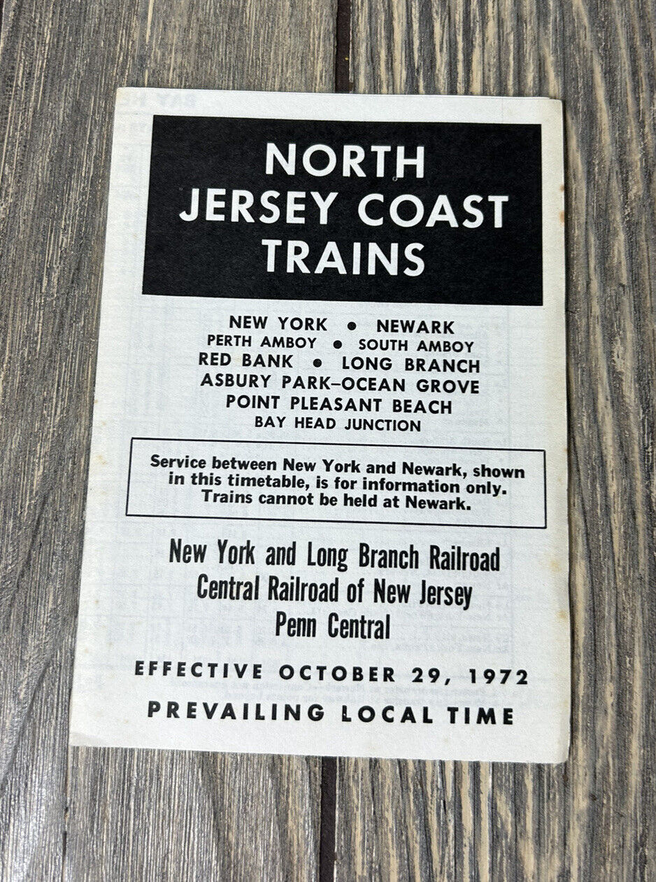 Vintage October 29 1972 North Jersey Coast Trains New York Long Branch Railroad
