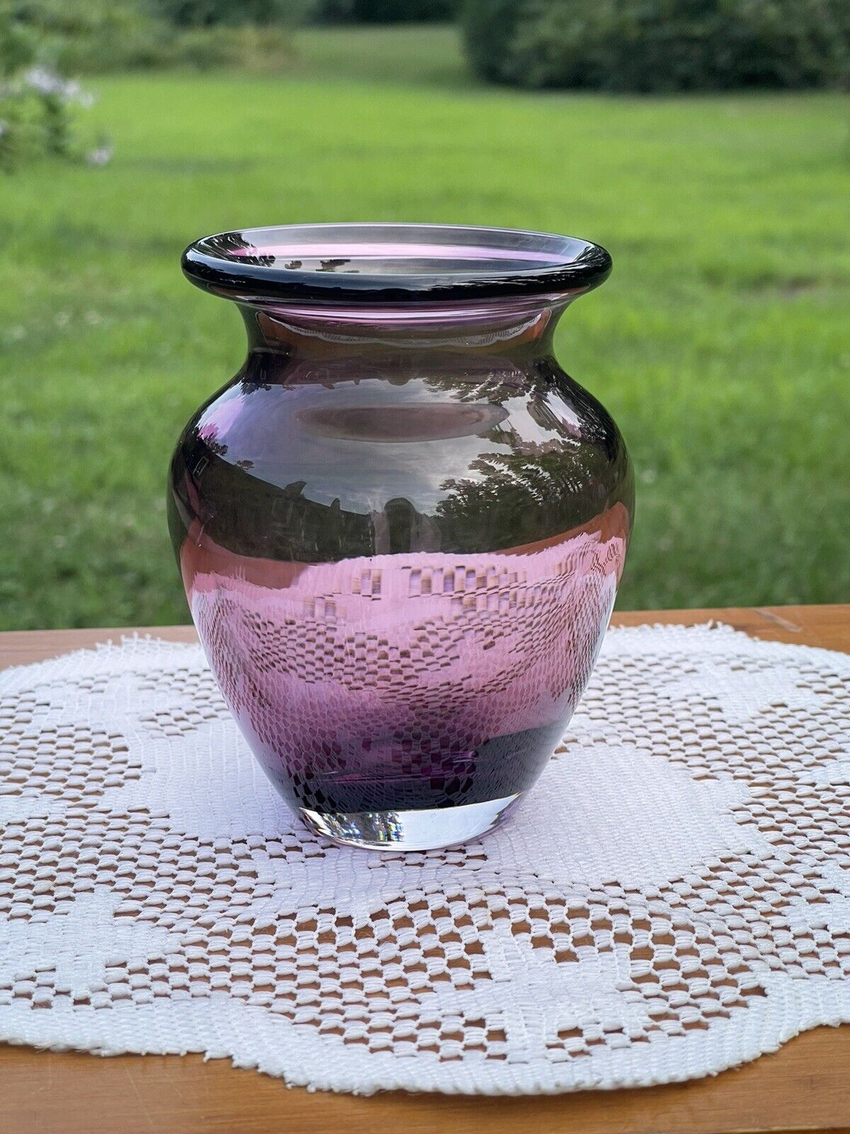Gorgeous Purple Art Glass Vase 4.5