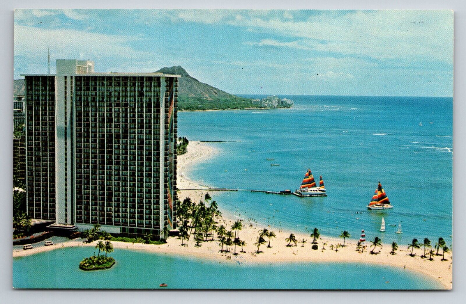 Hilton Hawaiian Village Honolulu Hawaii Vintage Unposted Postcard