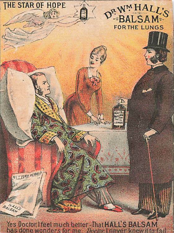 1880s-90s Dr Halls Balsam Star Of Hope Patient Woman Quack P296