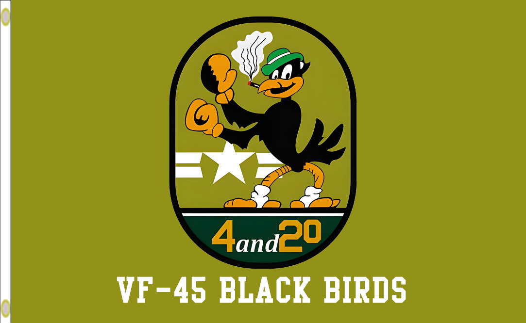 USN VF-45 Black Birds Fleet Adversary 3x5 ft Single-Sided Flag Banner