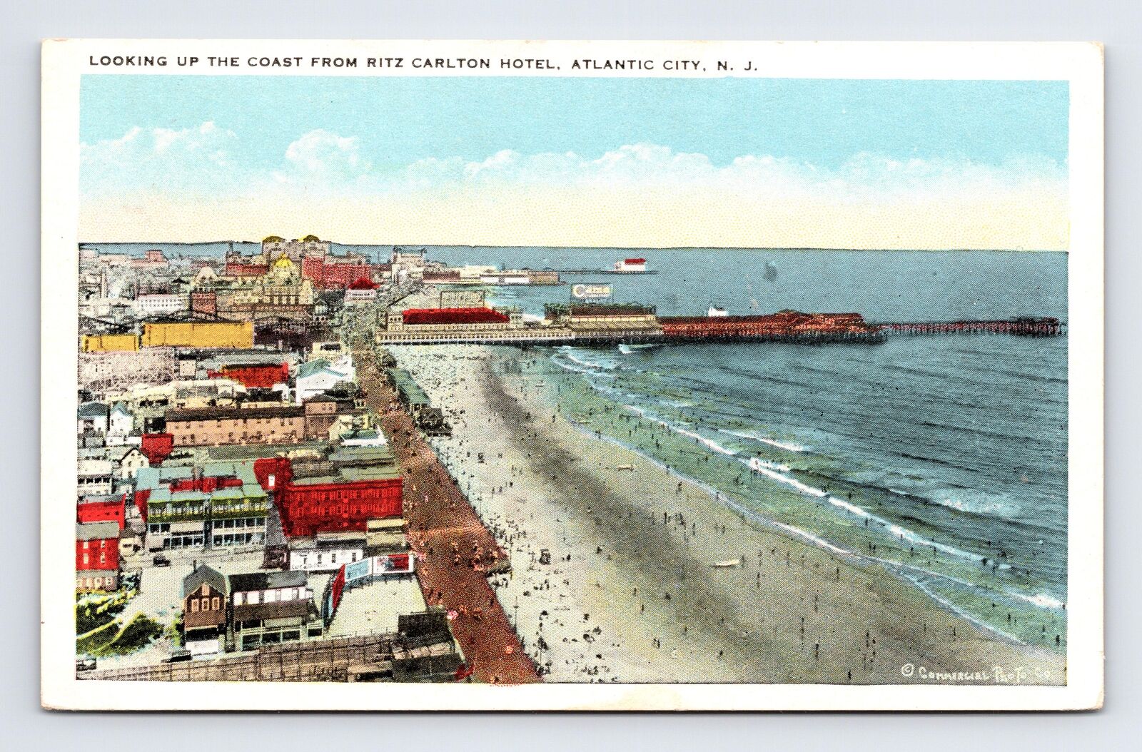 Postcard Atlantic City NJ New Jersey Aerial View Beach Ritz Carlton Hotel