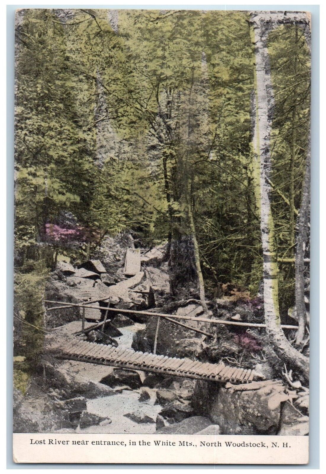 c1910\'s Lost River Near Entrance In White Mountains North Woodstock NH Postcard