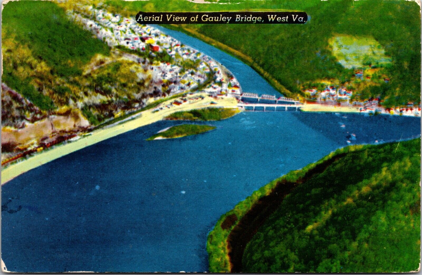Aerial View Of Gauley Bridge West Virginia WV Postcard L66