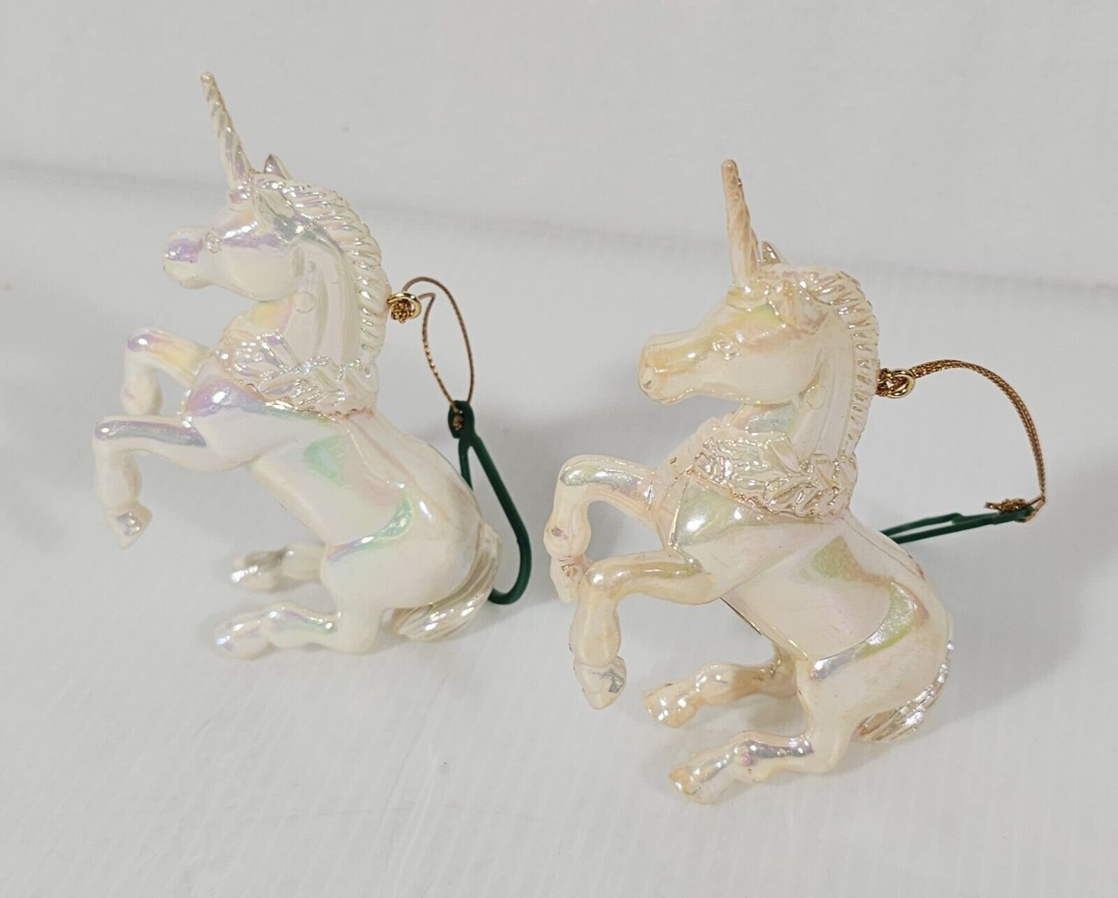 2 Vintage American Greetings Unicorns Christmas Holiday Ornaments