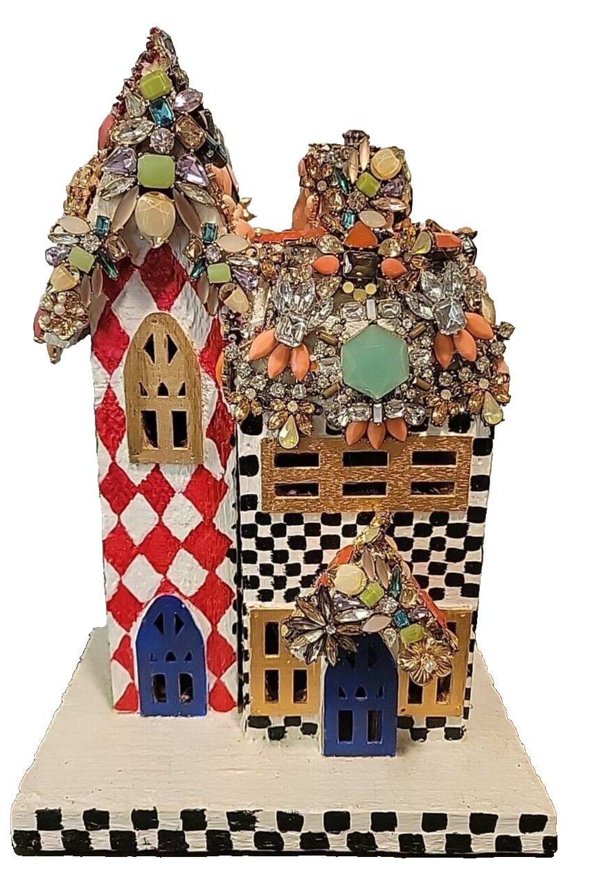 MacKenzie-Childs Style Birdhouse, Table Top Decor, Vintage and Costume Jewelry