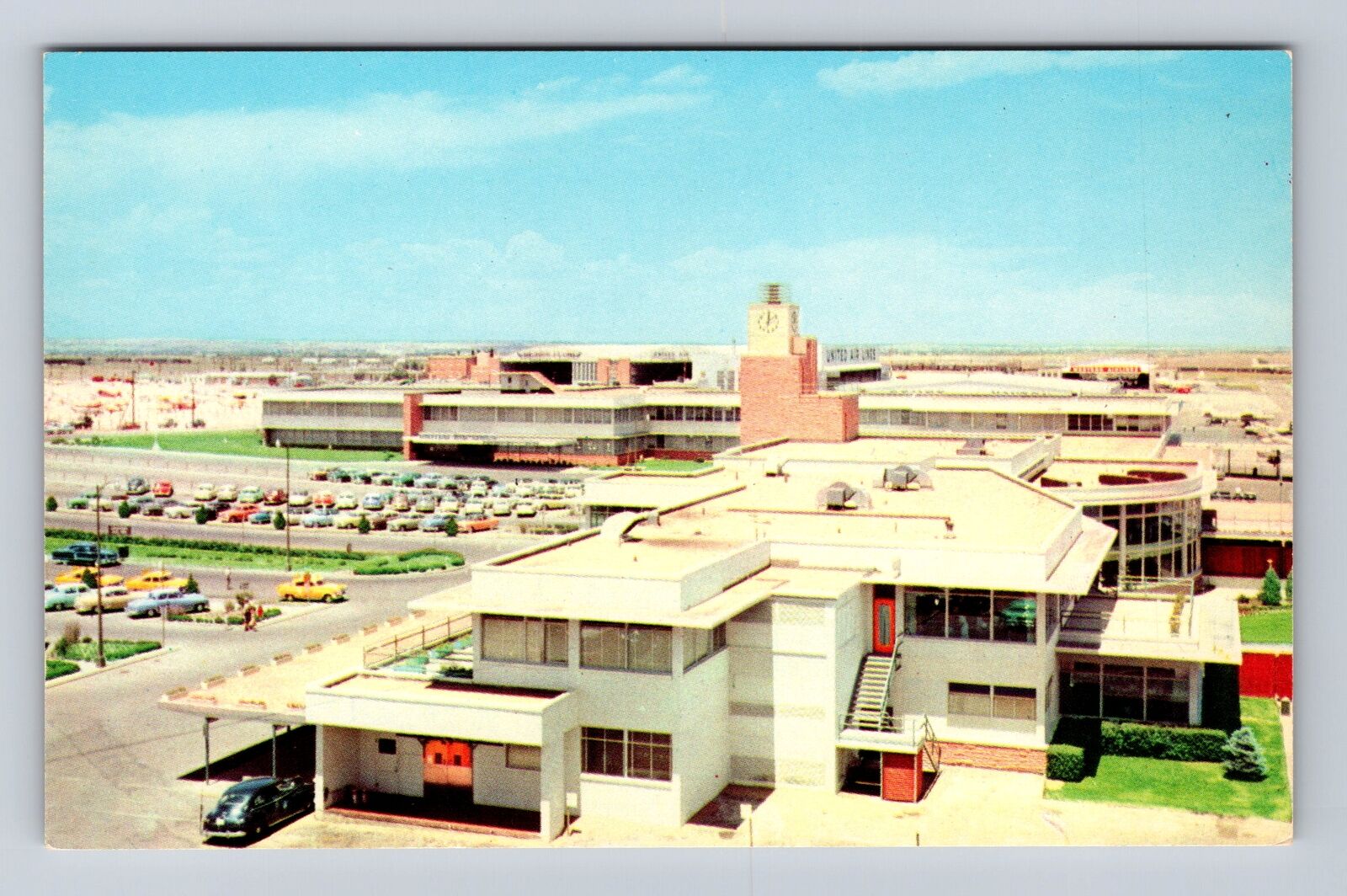 Denver CO- Colorado Stapleton Airport Airlines Office Buildings Vintage Postcard