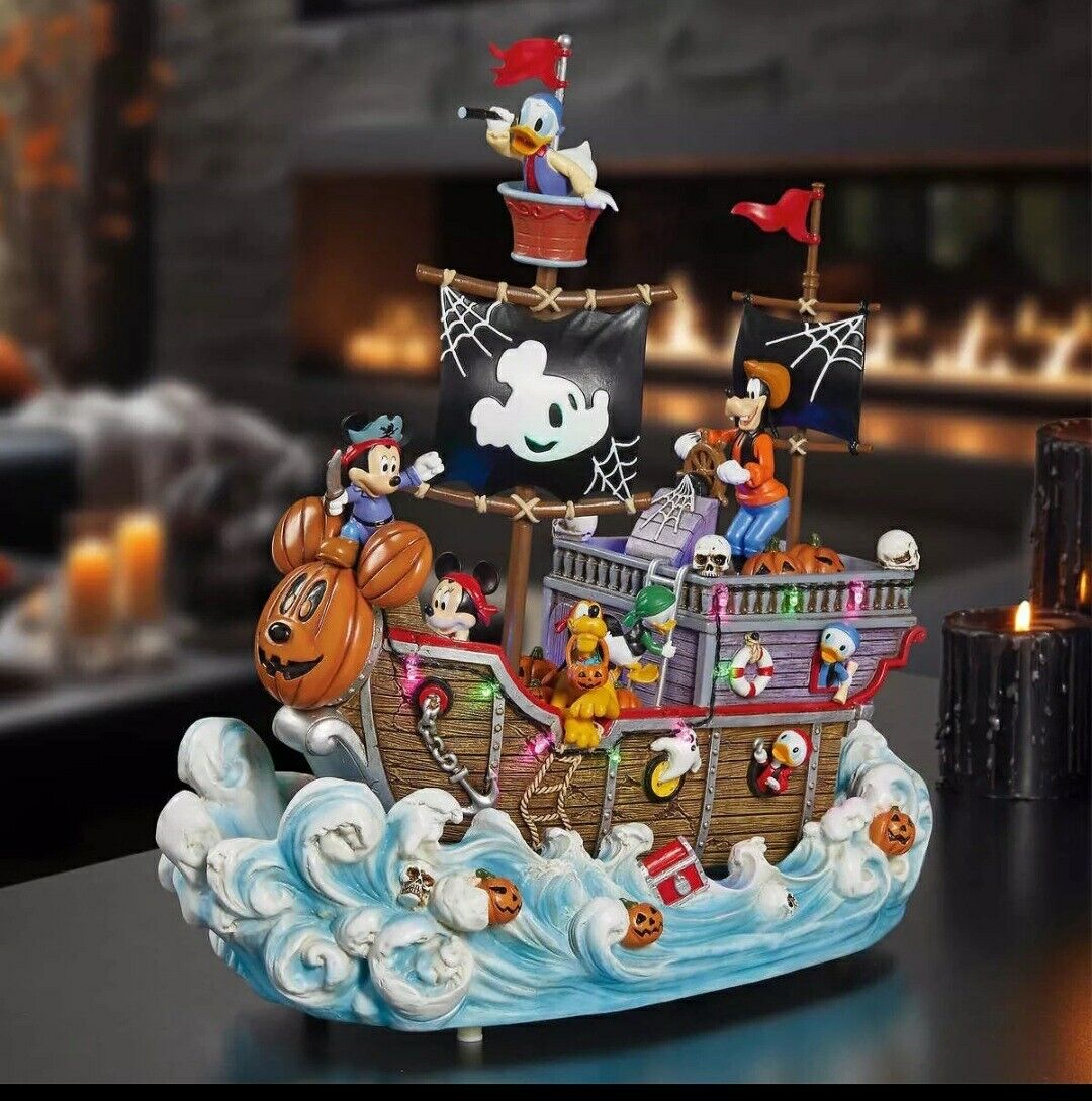 Disney Halloween Animated Pirate Ship Lights And Music Mickey Mouse 