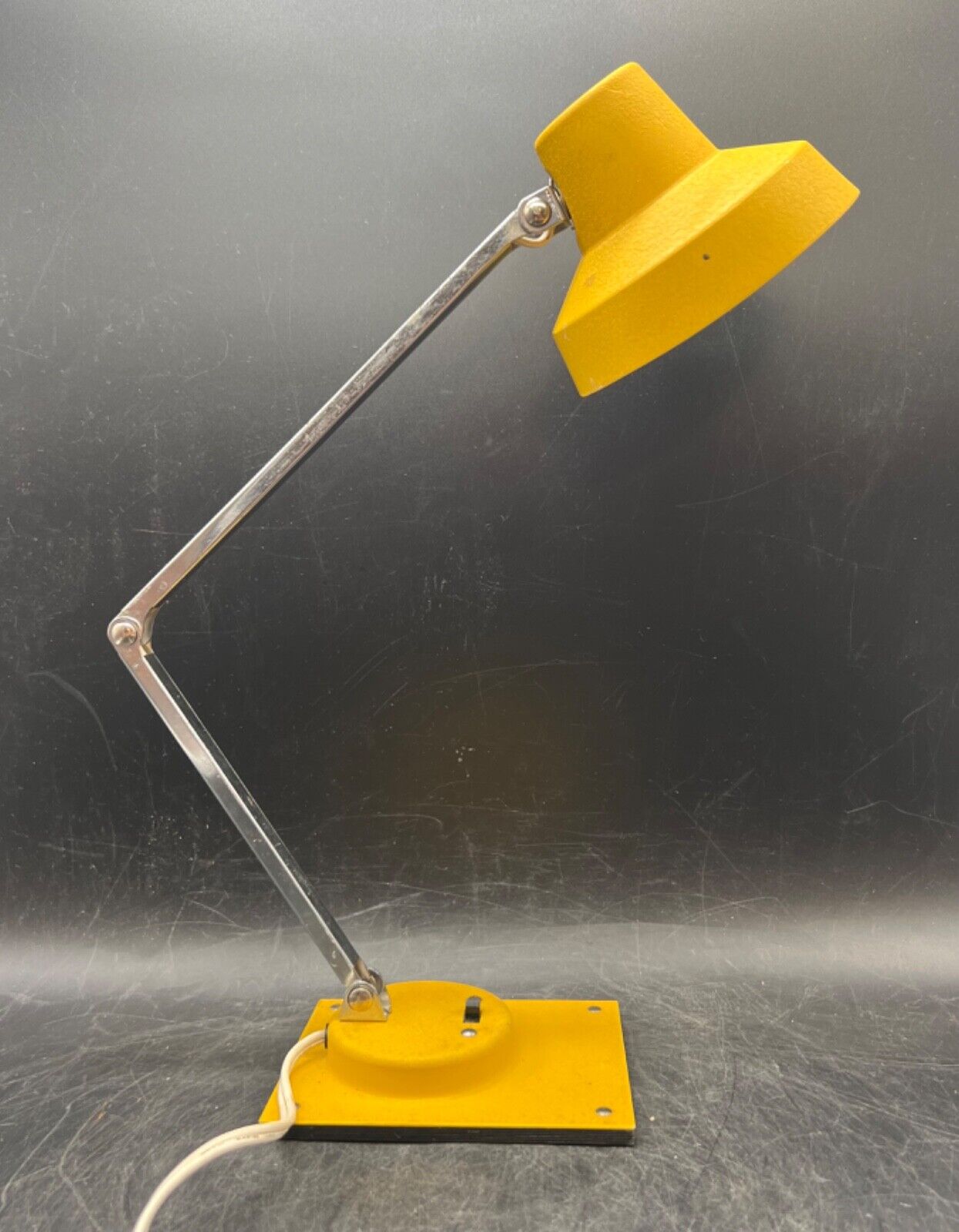Vintage Yellow Underwriters Laboratories Desk Lamp Adjustable Industrial Light