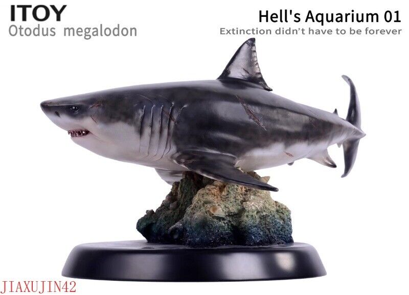 1/35 Animal Megalodon Scene Statue With Base Display Toy Shark Collectible Model