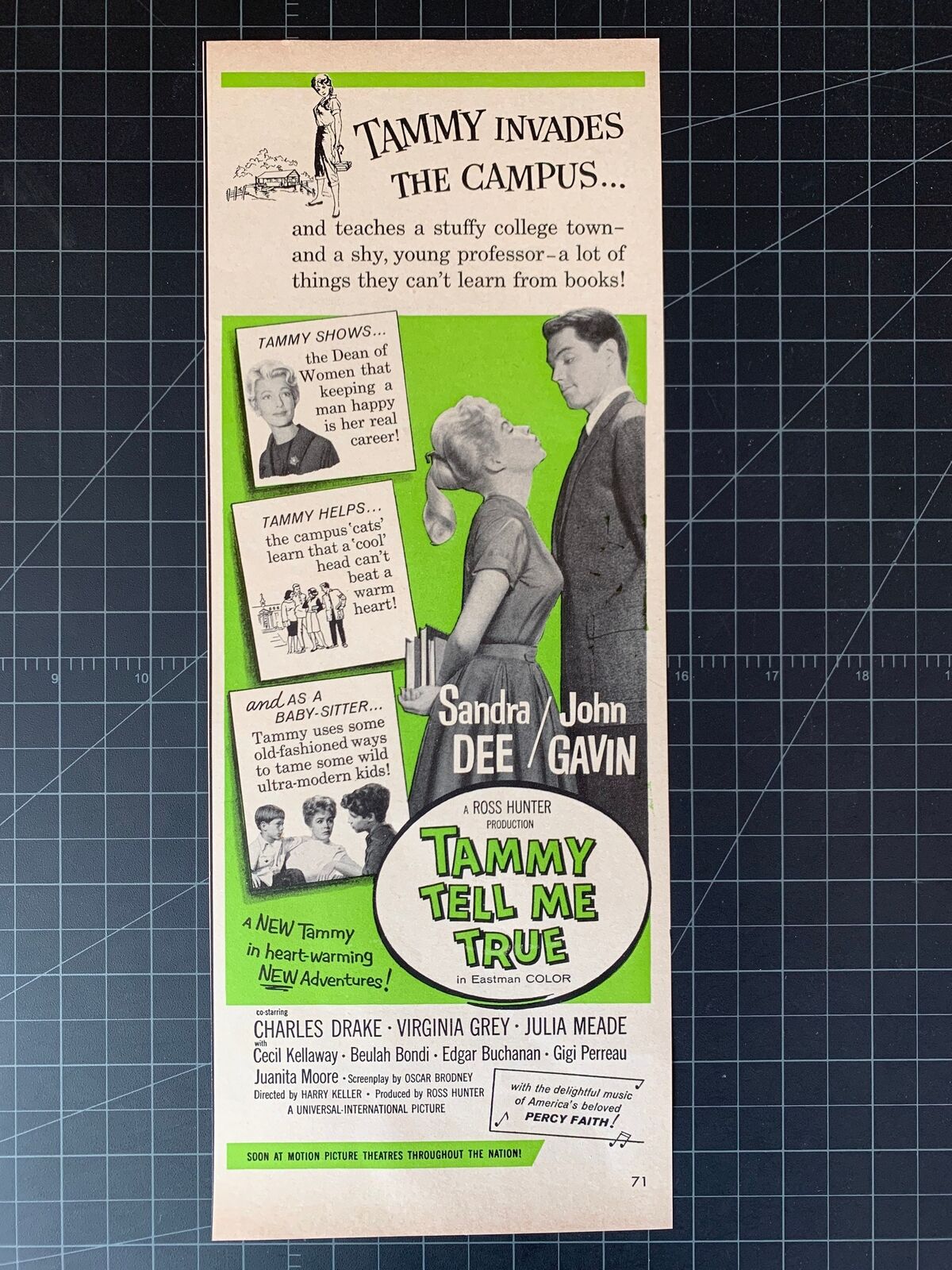 Vintage 1960s “Tammy Tell Me True” Film Print Ad - Sandra Dee - John Gavin