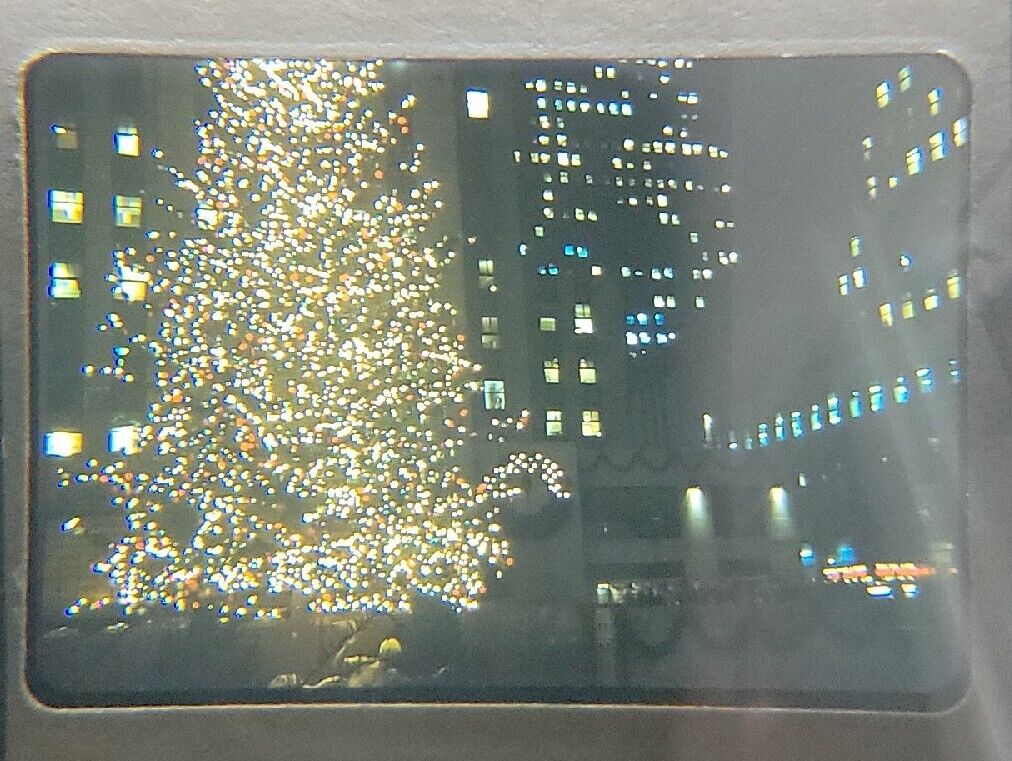 Vintage Kodak Ready Mount Original  35 mm Photo New york Christmas Tree 1963 #01