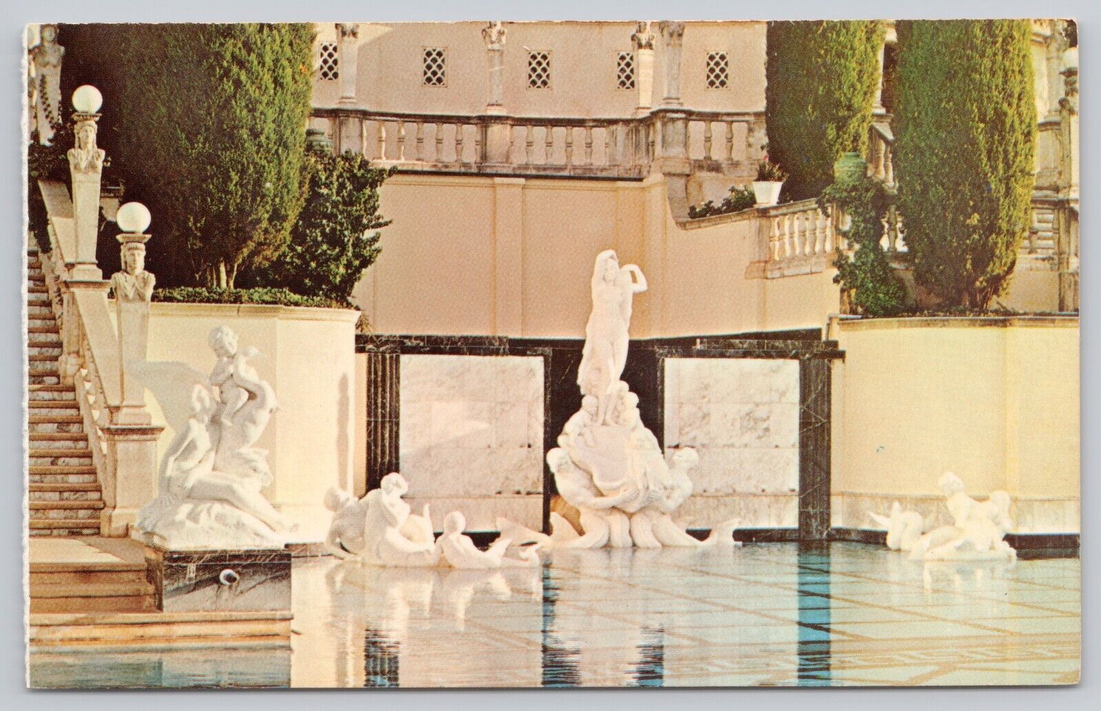San Simeon California, Hearst Castle Neptune Pool Venus Birth, Vintage Postcard
