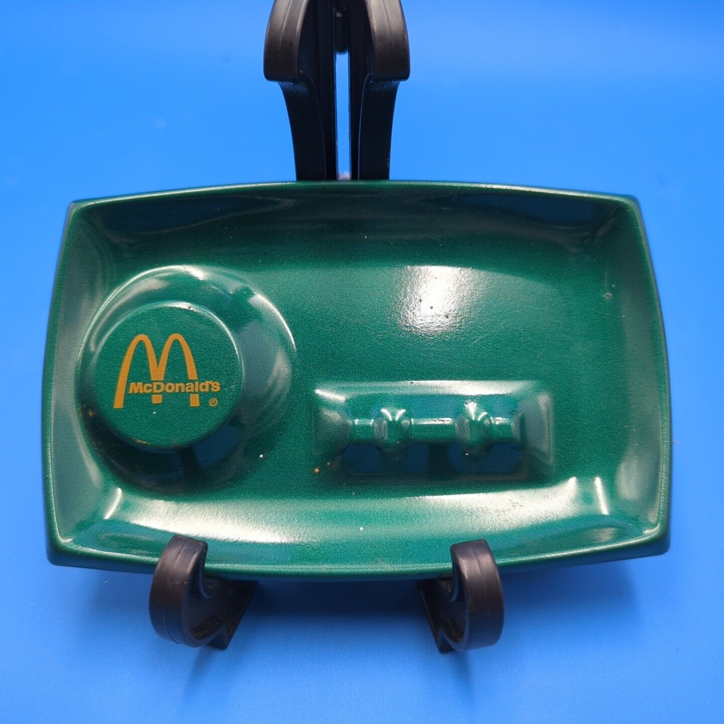 Vintage 70's McDonald's Green Colored Metal Ashtray NO CITY ADVERTISING 