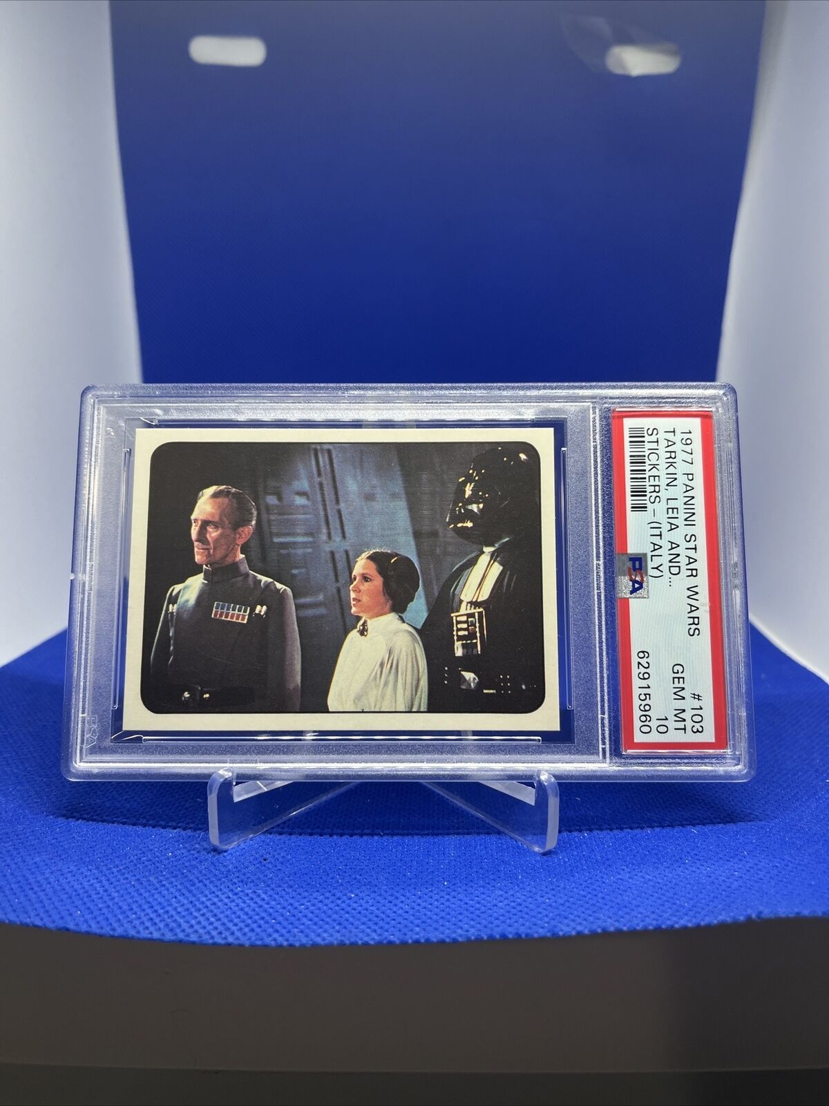 1977 Panini Star Wars Tarkin, Leia and Darth Vader #103 PSA 10 Gem Mint Italy