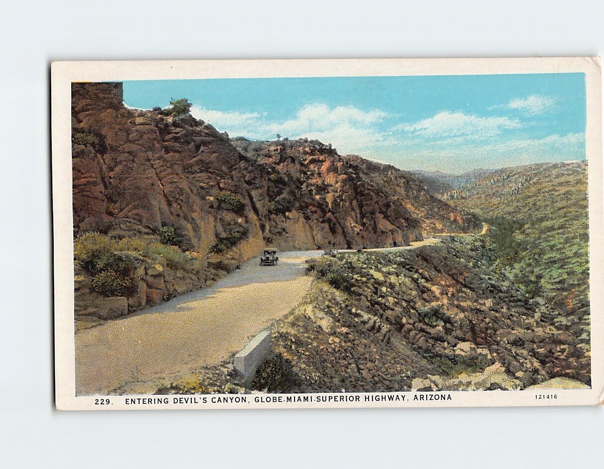 Postcard Entering Devil's Canyon, Globe-Miami-Superior Highway, Arizona, USA