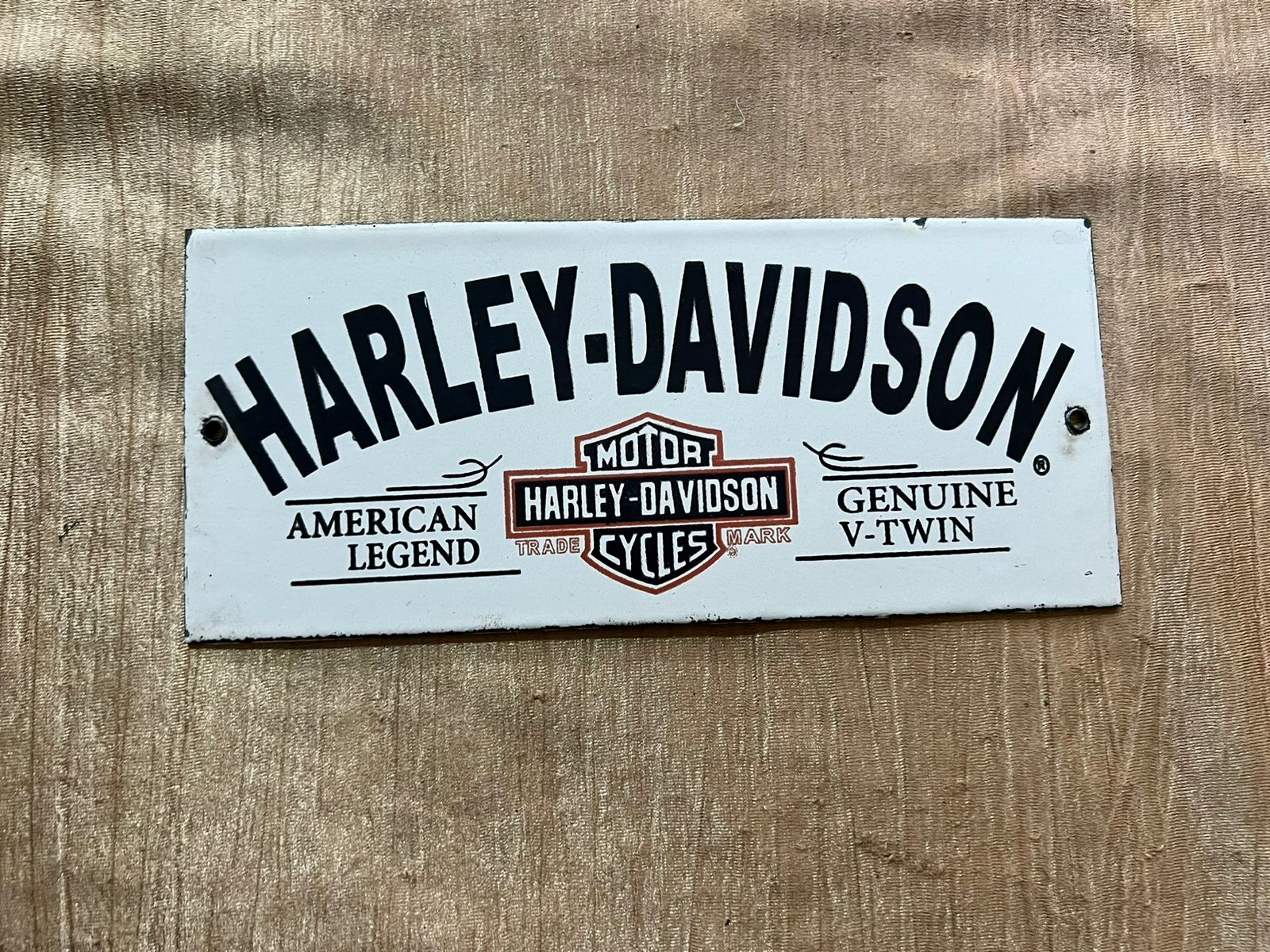 Porcelain Harley Davidson Enamel Sign Size 9x4 Inches