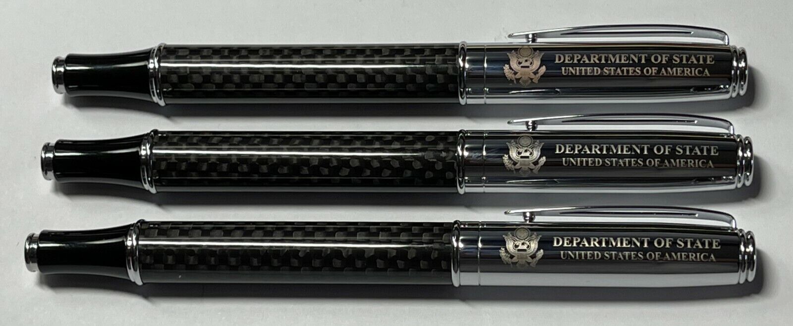 Department of State Designed Metal Roller Ball Pen with Black Velvet Pouch
