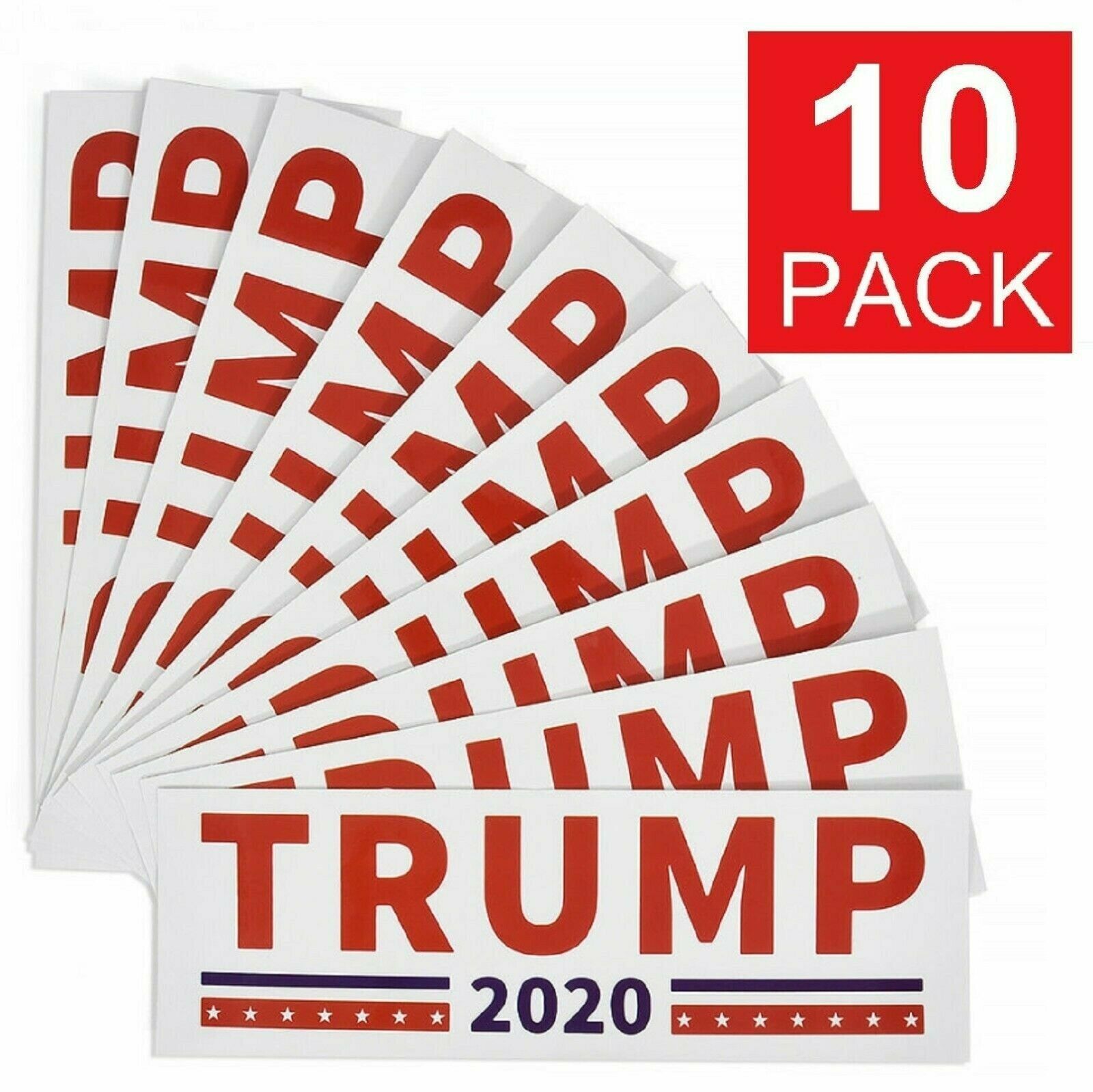 10-Pack Donald Trump for President 2020 Bumper Sticker