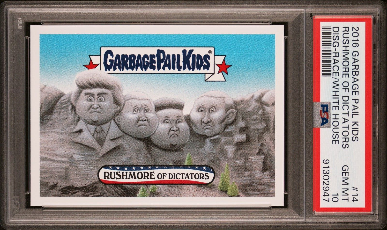 2016 Garbage Pail Kids DisgRace RUSHMORE OF DICTATORS #14 Donald Trump PSA 10