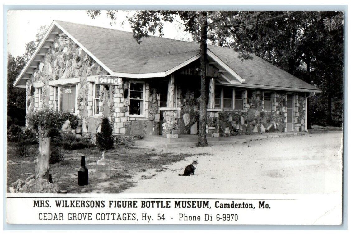 c1950's Mrs. Wilkersons Figure Bottle Museum Camdenton MO RPPC Photo Postcard