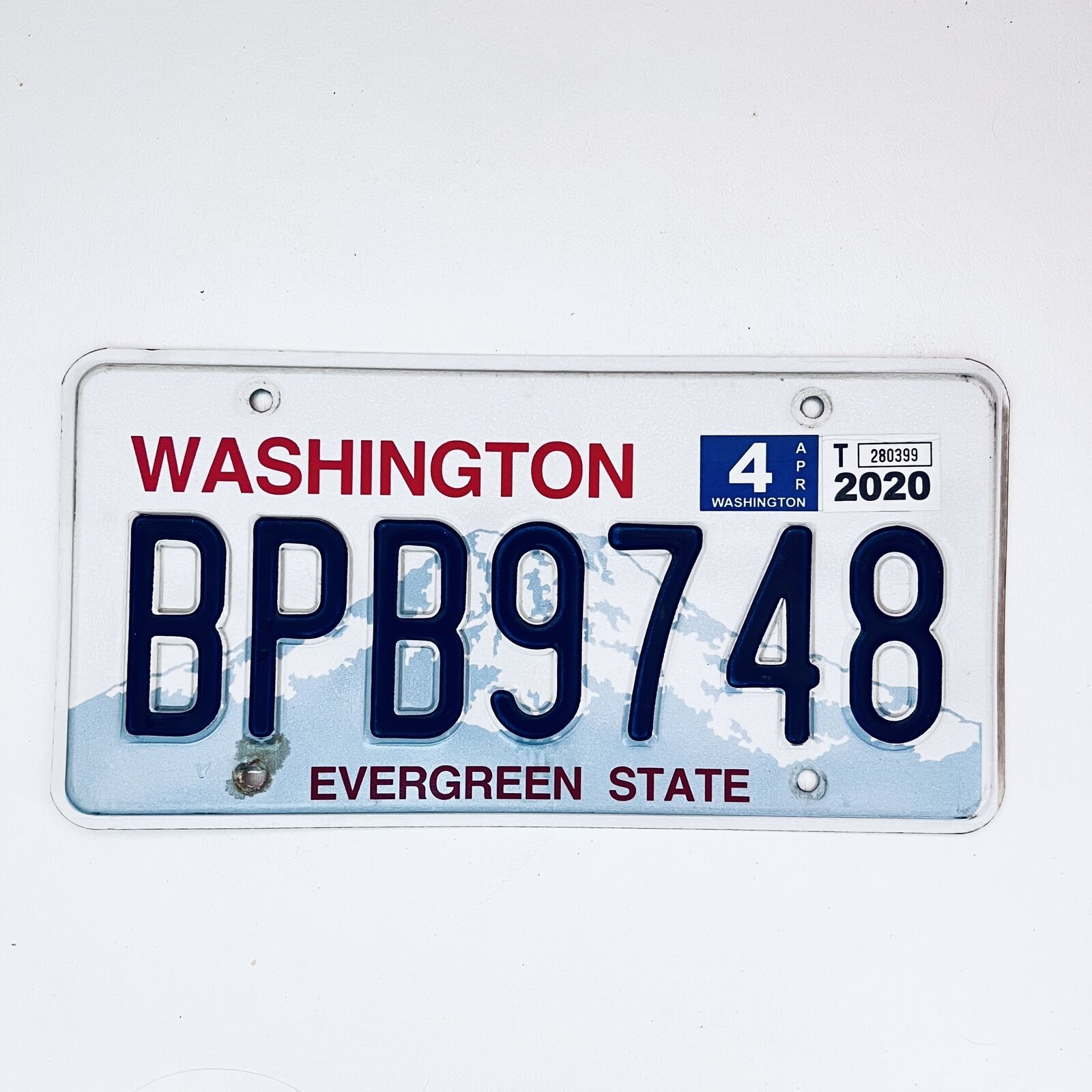 2020 United States Washington Evergreen Passenger License Plate BPB9748