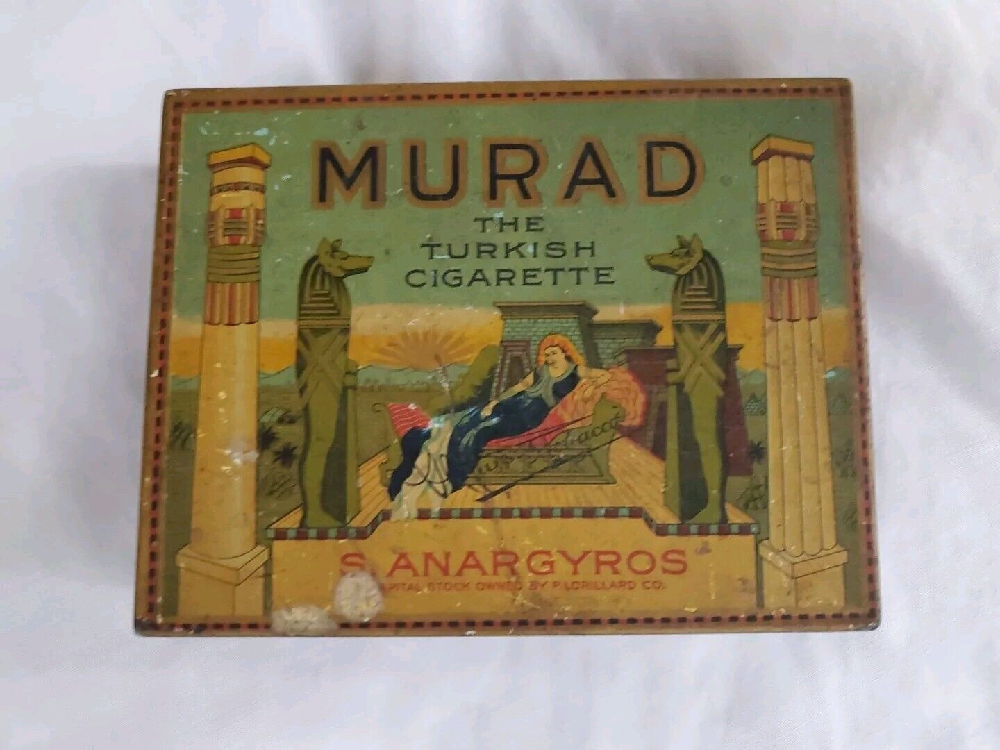 Vintage Murad The Turkish Cigarette METAL Tin Box Egyptian Tobacco