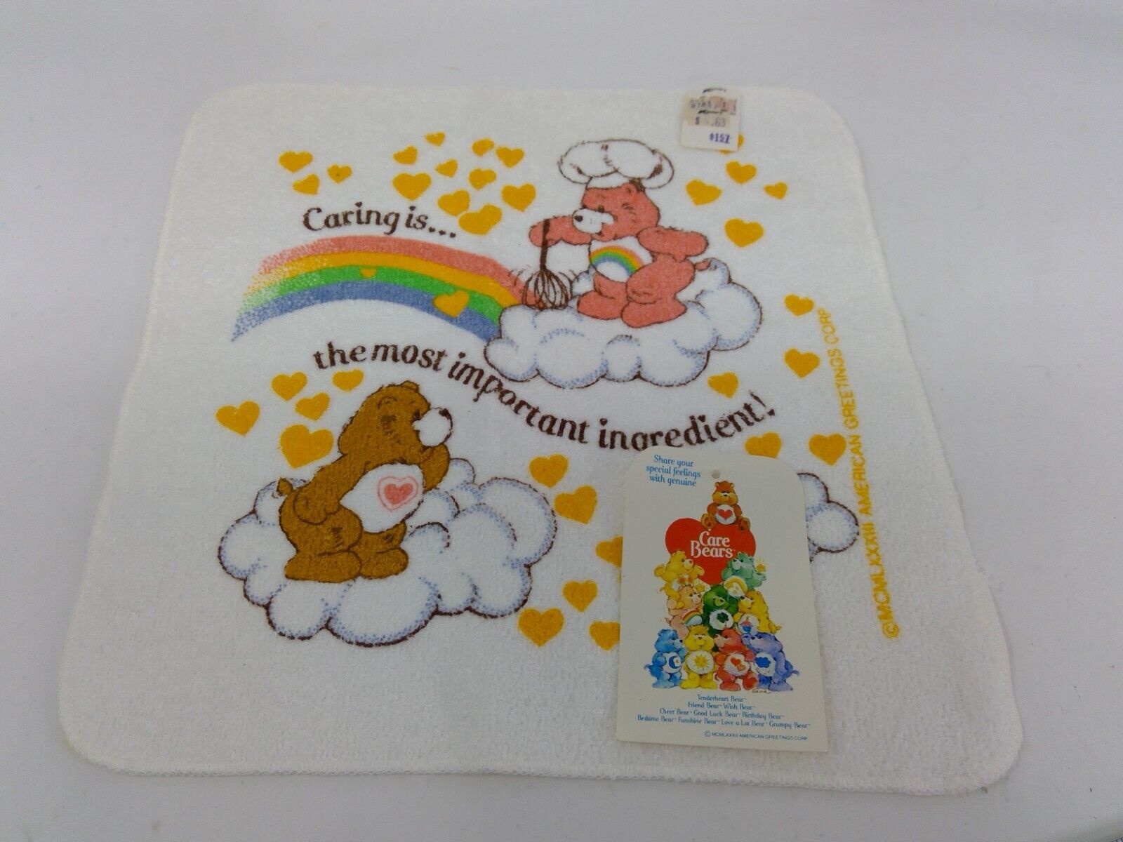 Vintage 1983 American Greetings Care Bears Washcloth - NWTs