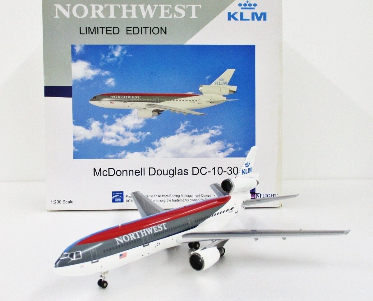 Inflight IF103003 Northwest Airlines KLM DC-10-30 N237NW Diecast 1/200 Jet Model