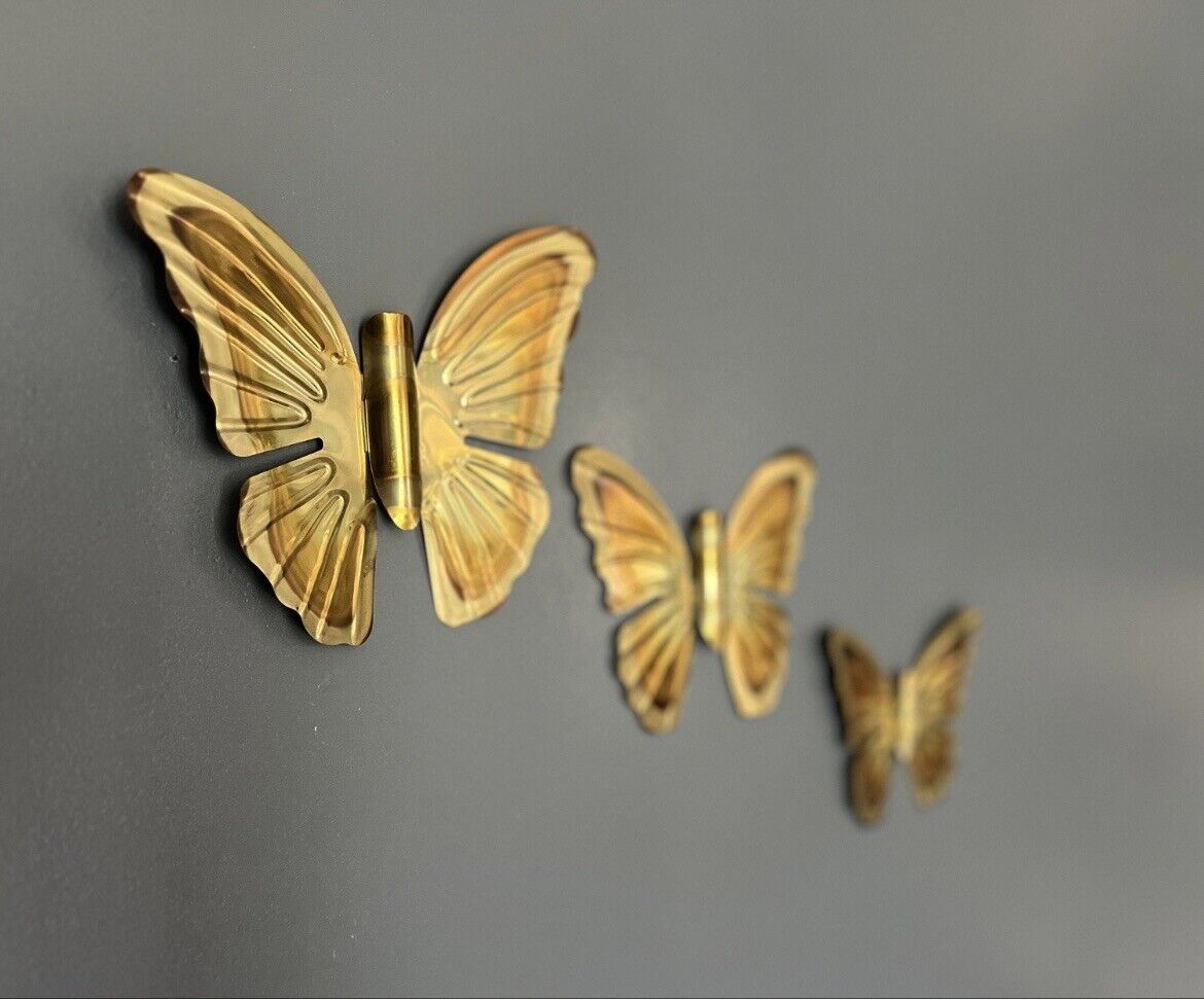 Vintage Metal Hanging Butterfly Trio