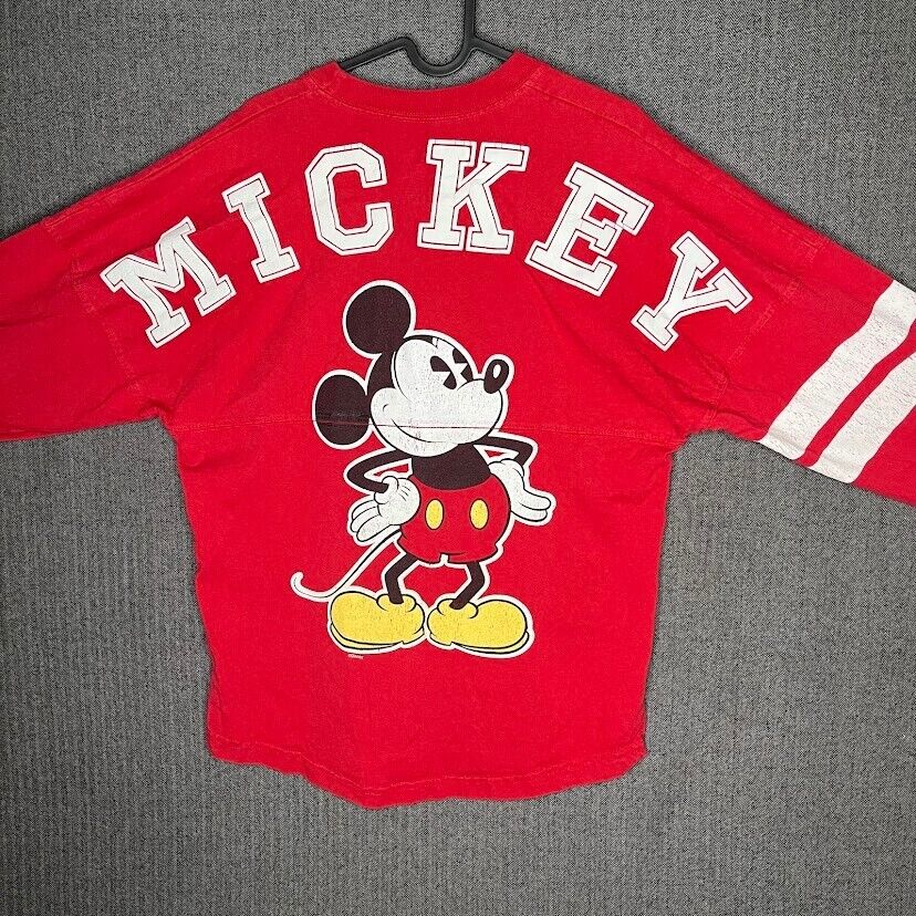Disney Parks Spirit Jersey Tshirt Men's Small Red Mickey Graphic Print Classic 