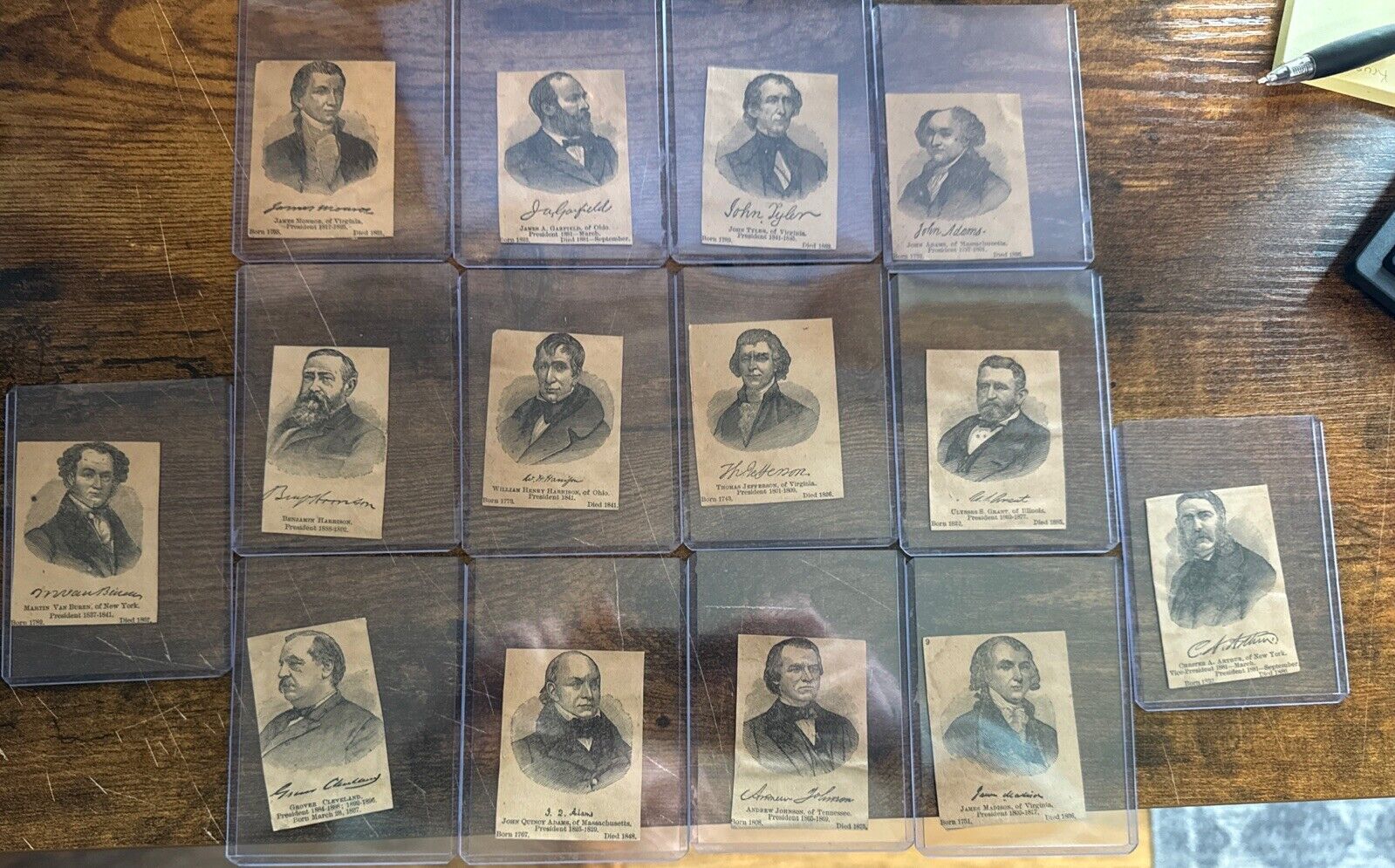 Massive Lot Of 14 Presidential Cards/cutouts/clippings??? See Photos