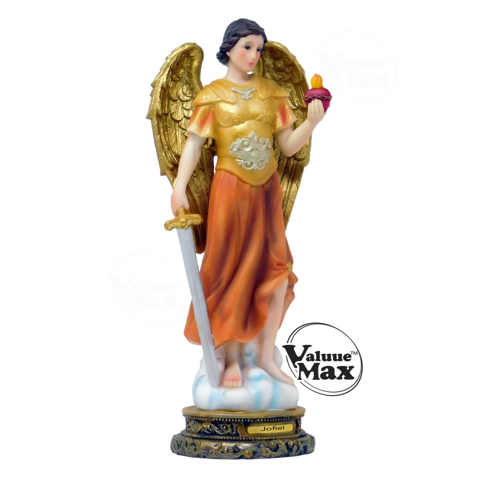 Saint Jofiel Archangel Statue, Finely Detailed Resin, 12 Inch Tall Figurine