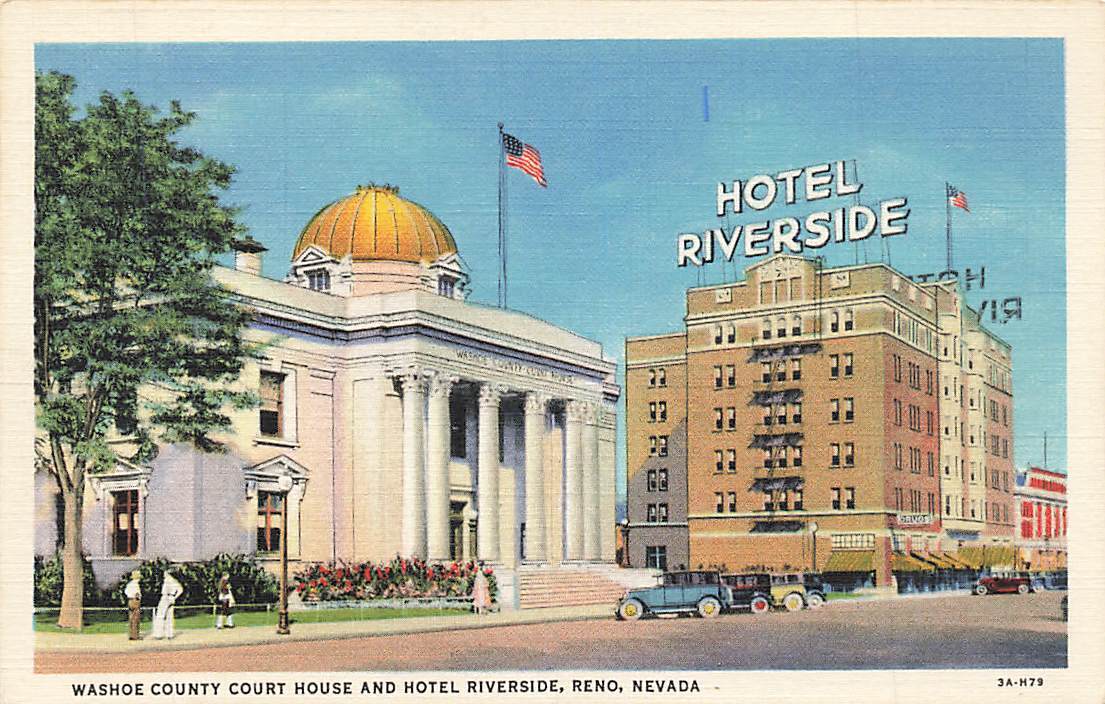 c1930s-40s Washoe County Court House Hotel Riverside Reno Nevada NV P429