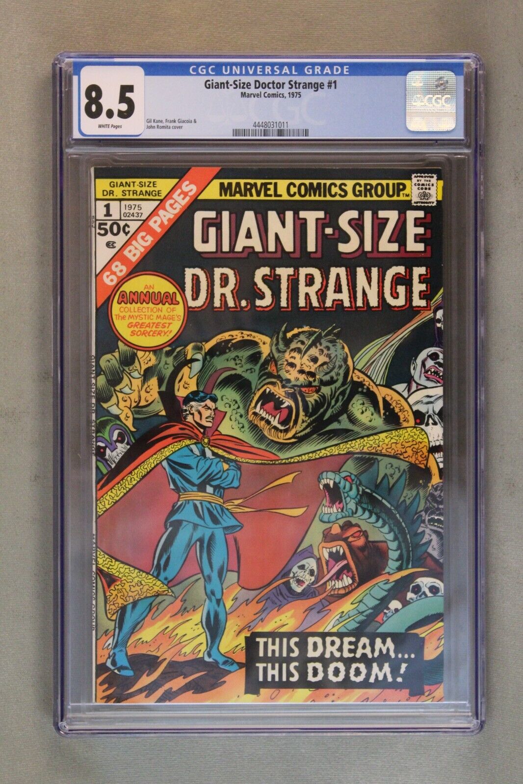 GIANT-SIZE DR. STRANGE #1 *1975* CGC Graded at 8.5, White Pages