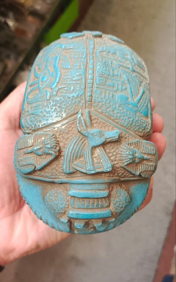 An Ancient Egyptian Scarab Pharaonic Box Made of Stone. Pharaonic Fund