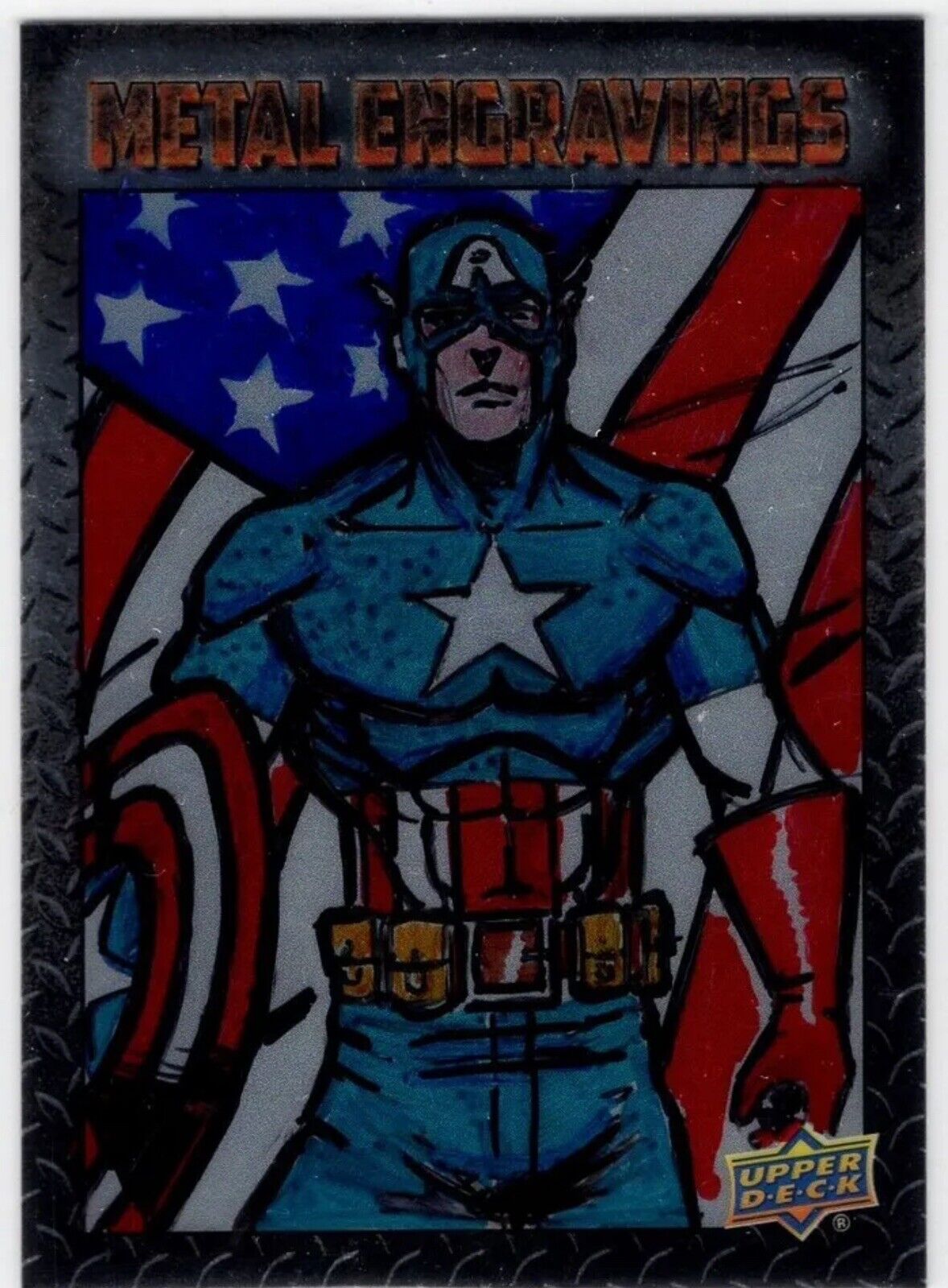 2015 Marvel Vibranium Metal Engravings Sketch Captain America 1/1 *M092