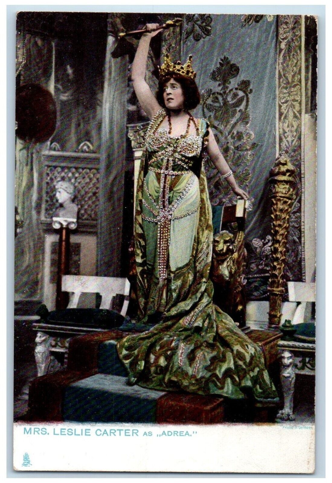 Mrs. Leslie Carter Postcard As Adrea Actress Tuck\'s c1905 Unposted Antique
