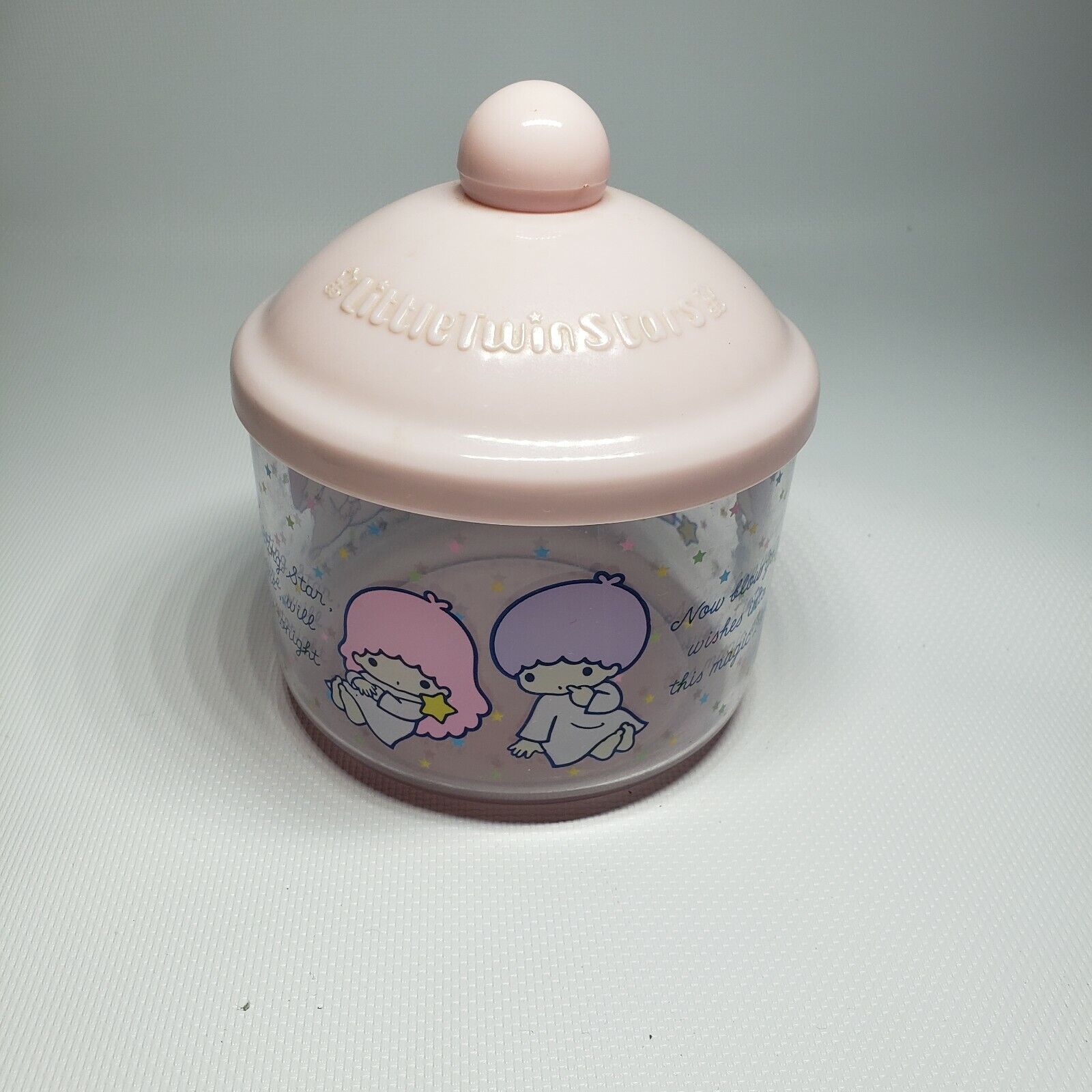 Vintage 1978 Sanrio Little Twin Stars Plastic Powder Container Jar Rare Cute 