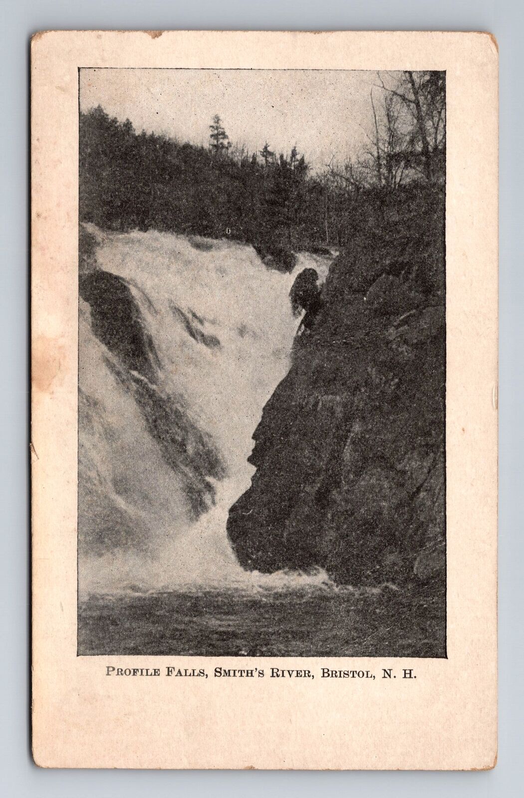 Bristol NH-New Hampshire Profile Falls, Smith's River, Antique, Vintage Postcard