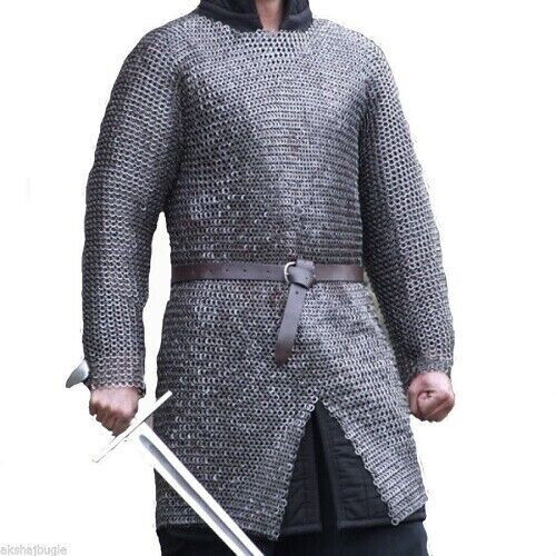 Flat Riveted With Flat Washer Chainmail shirt 9 mm Large Size Full sleeve Huberg