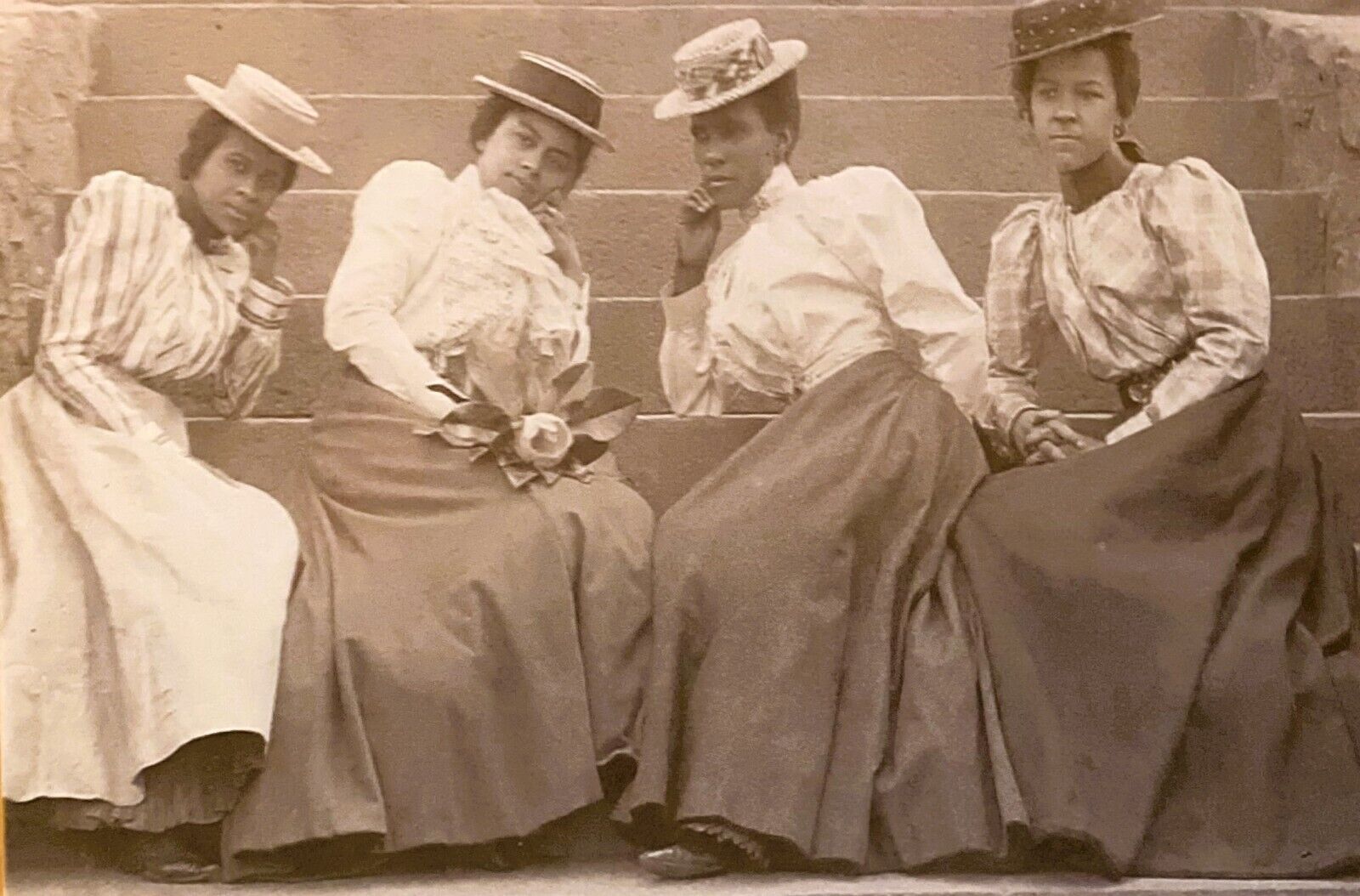 4 Women Outside Atlanta Univ., African Amer; Reproduction of 1899 Image Pristine
