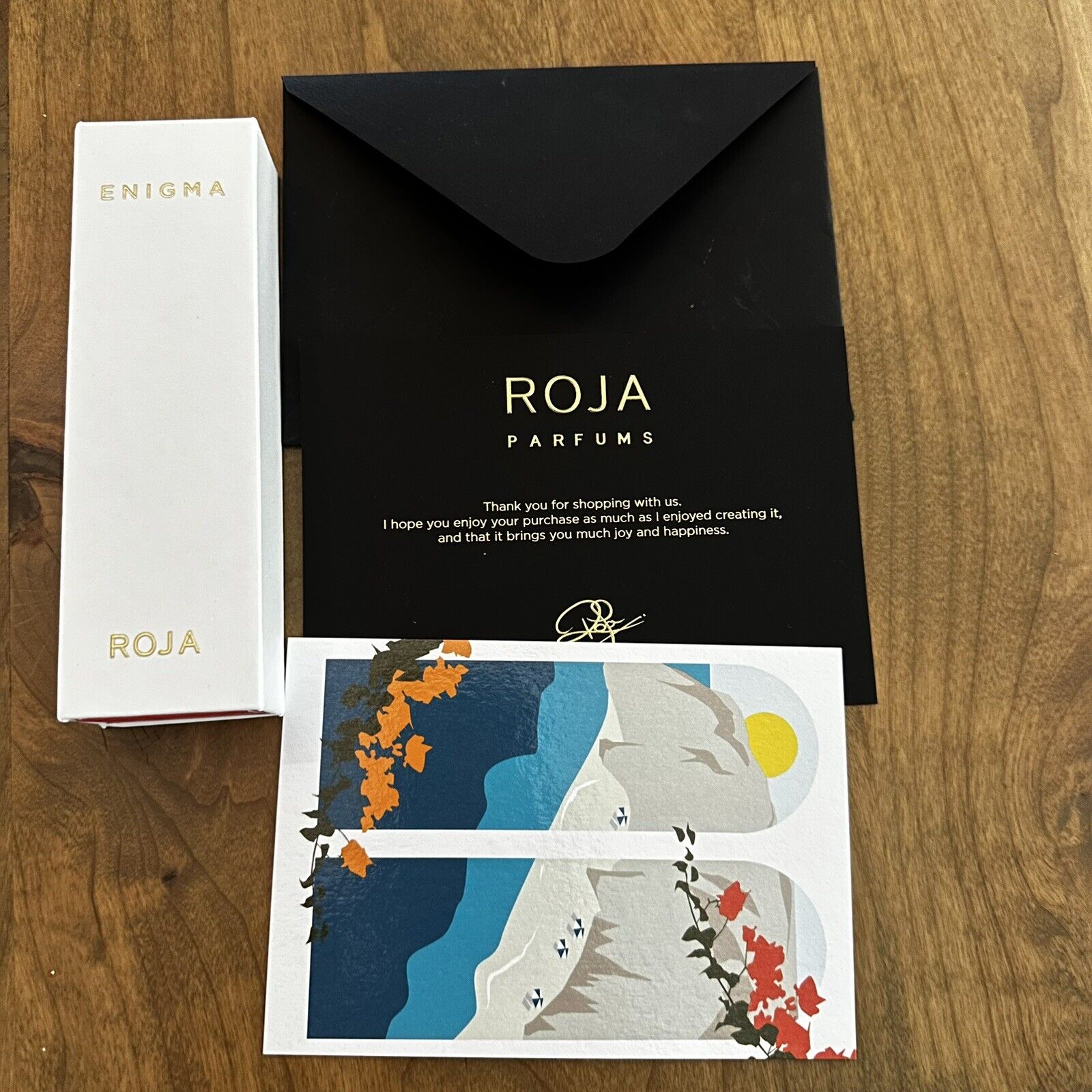Roja Parfums  - Empty Enigma Box, Postcard & envelope 