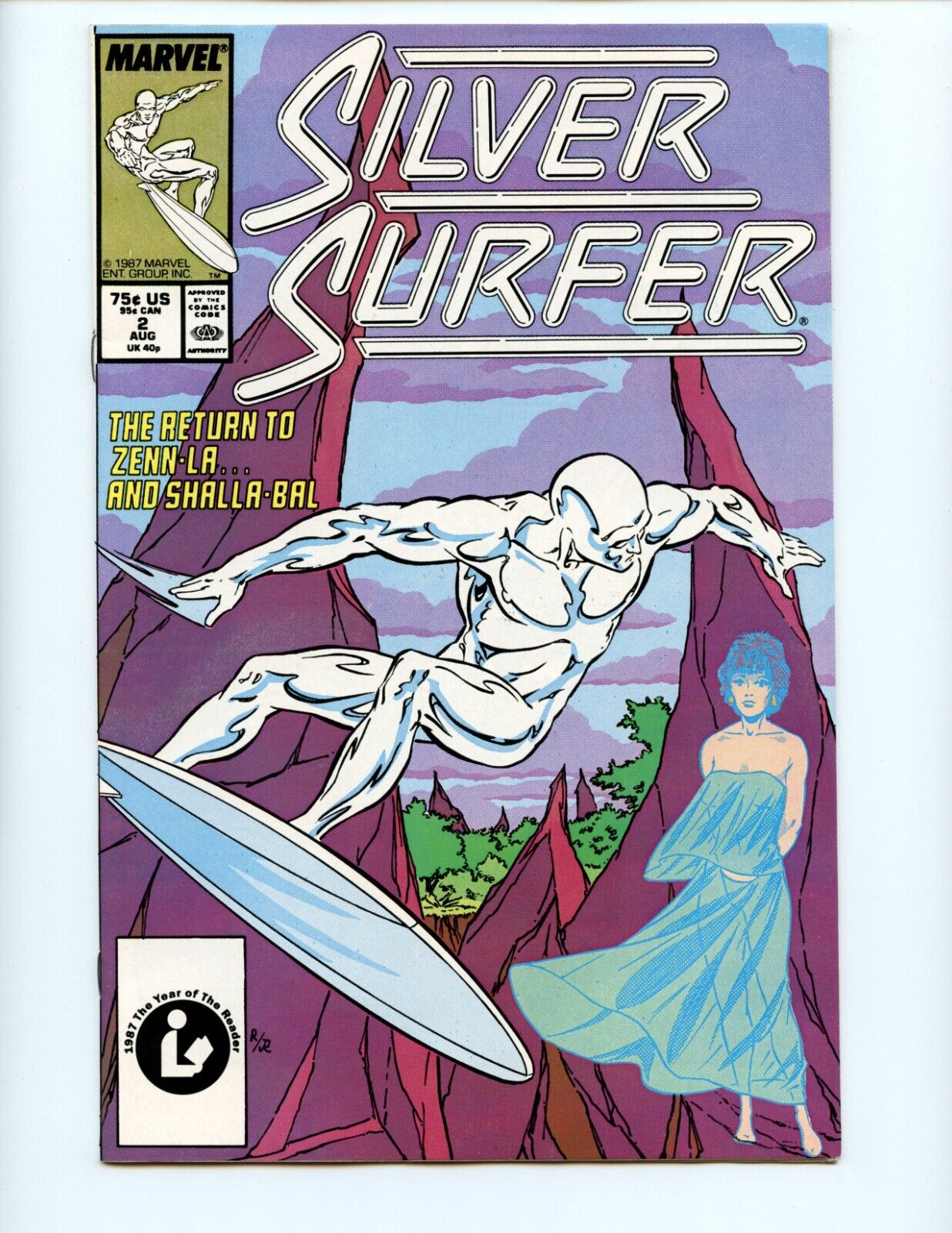 Silver Surfer #2 Comic Book 1987 NM- 2nd Series Marvel Comics Direct