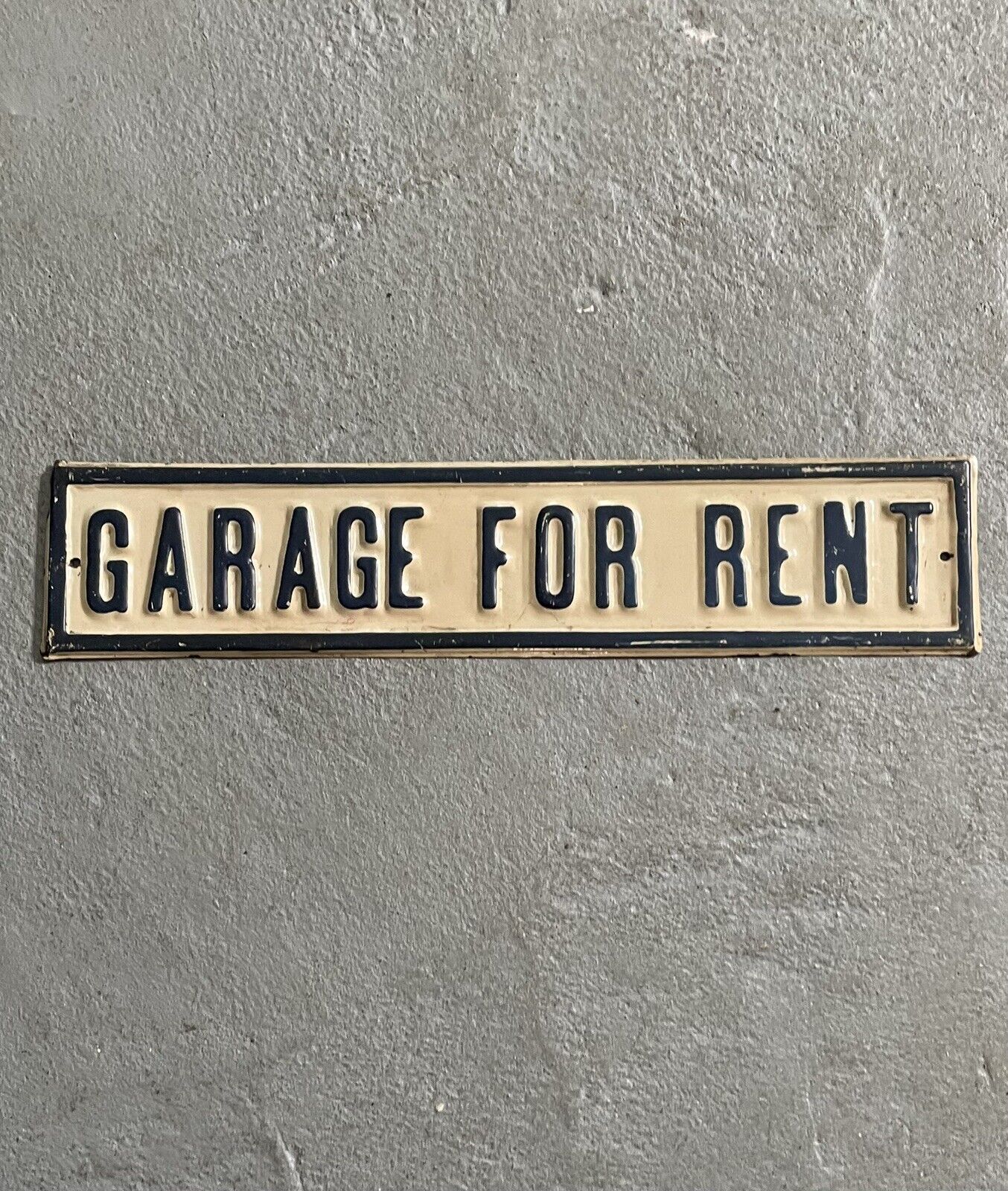 Vintage Embossed Garage For Rent Sign Old Embossed Sign 
